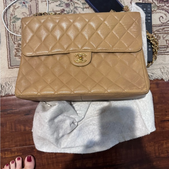 Vintage Chanel Jumbo single flap quilted purse circa 1998-1999. - Picture 4 of 11